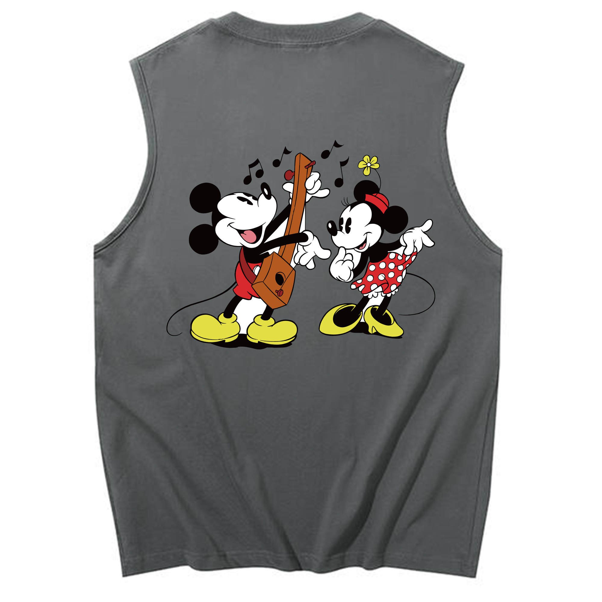 ミッキーマウス Mickey Mouse コットン100％タンクトップ（背面プリント）